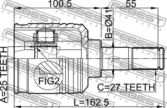 Febest 2211-NS27LH - Joint Kit, drive shaft www.parts5.com