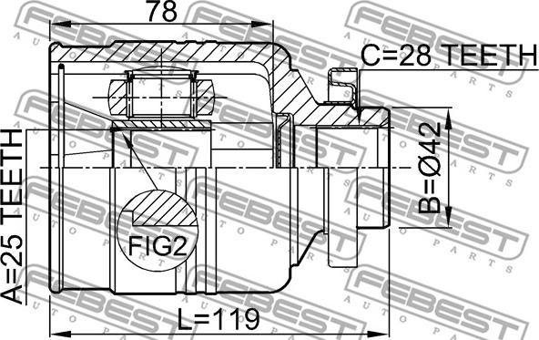 Febest 2211-SORRH - Kompletan kardan, pogonsko vratilo www.parts5.com