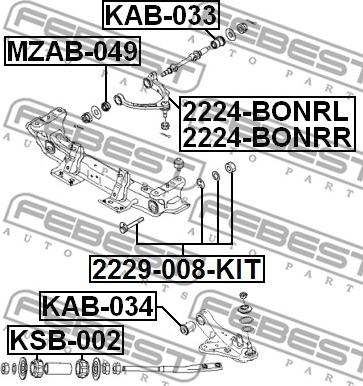 Febest 2229-008-KIT - Camber Correction Screw www.parts5.com