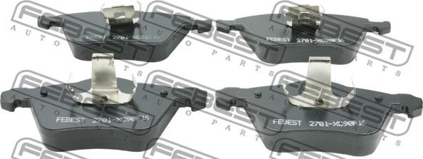 Febest 2701-XC90F16 - Sada brzdových destiček, kotoučová brzda www.parts5.com