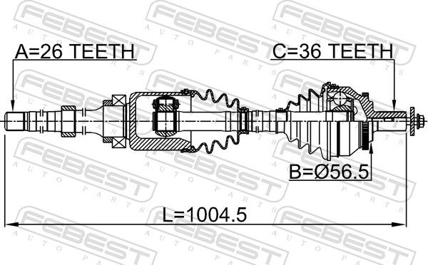 Febest 2714-SZRH - Antriebswelle www.parts5.com