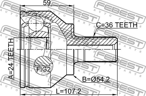 Febest 2710-C70 - Liigendlaager, veovõll www.parts5.com