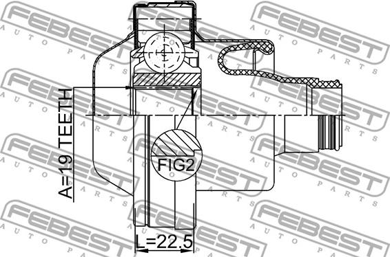 Febest 2711-S80IISHA - Flexible disc, propshaft joint parts5.com