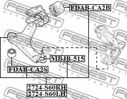 Febest 2724-S60LH - Track Control Arm parts5.com