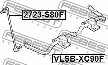 Febest 2723-S80F - Travesaños / barras, estabilizador parts5.com