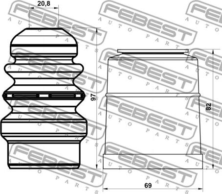 Febest ADSHB-A4IIF-KIT - Kit de protection contre la poussière, amortisseur www.parts5.com