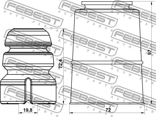 Febest ADSHB-A5F-KIT - Chit protectie praf,amortizor www.parts5.com