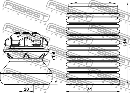 Febest BMSHB-F10F-KIT - Dust Cover Kit, shock absorber parts5.com