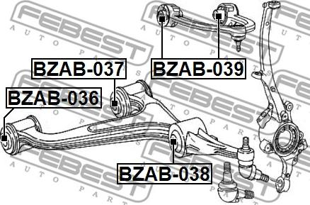 Febest BZAB-038 - Uložení, řídicí mechanismus www.parts5.com