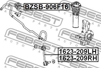 Febest BZSB-906F16 - Čaura ležaja, stabilizator www.parts5.com