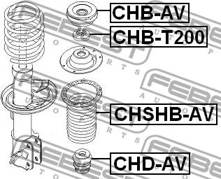 Febest CHB-T200 - Vymedzovacia trubka pre tlmič pérovania www.parts5.com