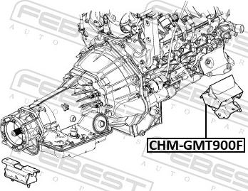 Febest CHM-GMT900F - Holder, engine mounting www.parts5.com