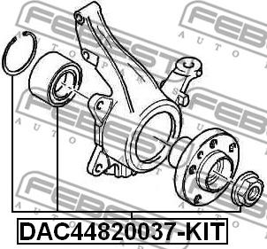 Febest DAC44820037-KIT - Wheel hub, bearing Kit www.parts5.com