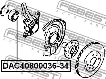 Febest DAC40800036-34 - Колесен лагер www.parts5.com