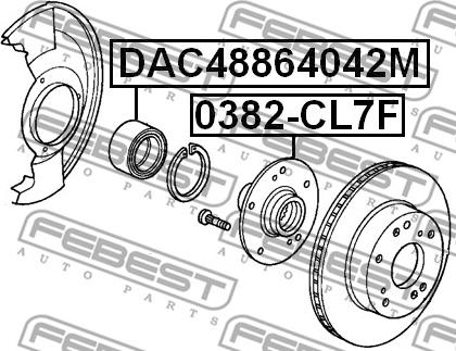 Febest DAC48864042M - Подшипник ступицы колеса www.parts5.com