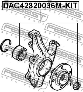 Febest DAC42820036M-KIT - Wheel hub, bearing Kit www.parts5.com