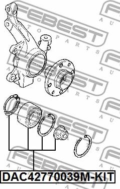 Febest DAC42770039M-KIT - Комплект подшипника ступицы колеса www.parts5.com