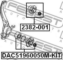 Febest DAC51960050M-KIT - Комплект подшипника ступицы колеса www.parts5.com