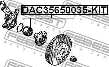 Febest DAC35650035-KIT - Set rulment roata www.parts5.com