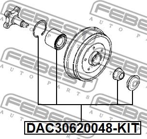 Febest DAC30620048-KIT - Komplet ležaja kotača www.parts5.com