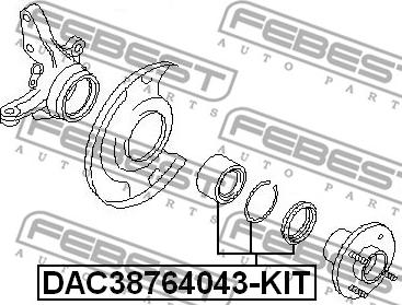 Febest DAC38764043-KIT - Wheel Bearing www.parts5.com