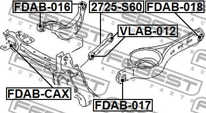 Febest FDAB-016 - Bush of Control / Trailing Arm parts5.com