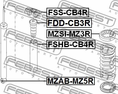 Febest FDD-CB3R - Almohadilla de tope, suspensión parts5.com