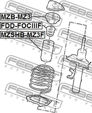 Febest FDD-FOCIIIF - Rubber Buffer, suspension www.parts5.com