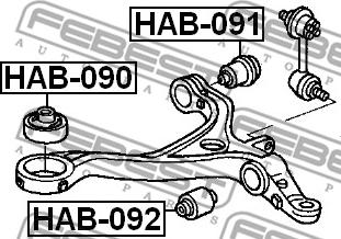 Febest HAB-091 - Suspension, bras de liaison www.parts5.com