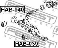 Febest HAB-040 - Сайлентблок, рычаг подвески колеса www.parts5.com
