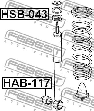 Febest HAB-117 - Burç, Amortisör www.parts5.com