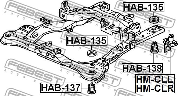 Febest HM-CLL - Ulożenie tela nápravy www.parts5.com