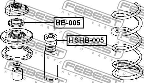 Febest HB-005 - Valivé ložisko, ložisko pružné vzpěry www.parts5.com