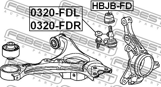 Febest HBJB-FD - Kit de réparation, rotule de suspension www.parts5.com