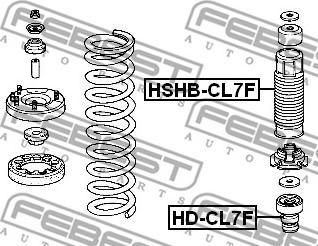 Febest HD-CL7F - Gumeni graničnik, vešanje www.parts5.com