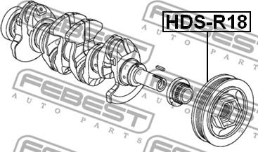 Febest HDS-R18 - Шкив коленчатого вала www.parts5.com