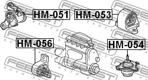 Febest HM-053 - Lagerung, Motor www.parts5.com