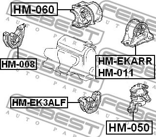 Febest HM-008 - Zavěšení motoru www.parts5.com