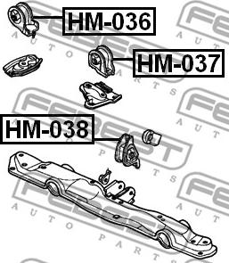 Febest HM-038 - Felfüggesztés, motor www.parts5.com