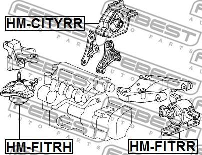 Febest HM-CITYRR - Łożyskowanie silnika www.parts5.com