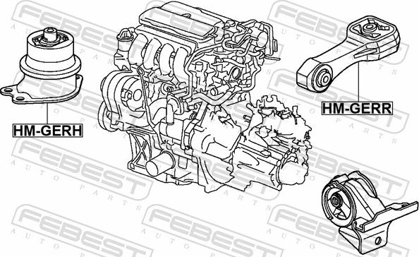 Febest HM-GERH - Holder, engine mounting www.parts5.com