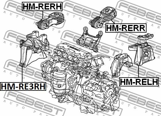 Febest HM-RERR - Έδραση, κινητήρας www.parts5.com