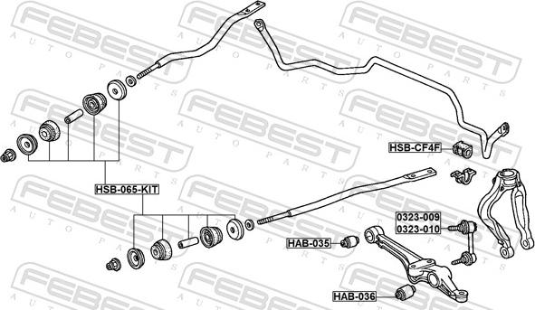 Febest HSB-065-KIT - Uložení, řídicí mechanismus www.parts5.com