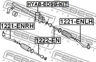 Febest HYAB-EDSG-KIT - Mounting, steering gear www.parts5.com