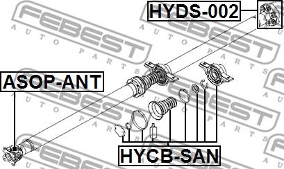 Febest HYCB-SAN - Propshaft centre bearing support www.parts5.com