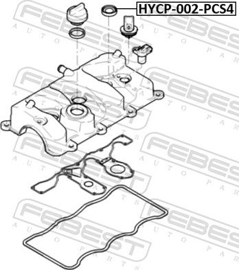 Febest HYCP-002-PCS4 - Gasket Set, cylinder head www.parts5.com