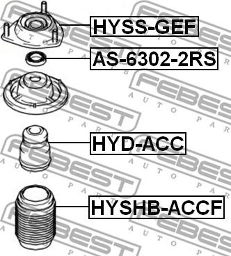 Febest HYD-ACC - Almohadilla de tope, suspensión www.parts5.com