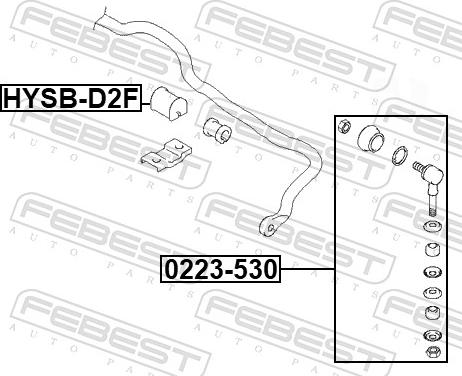 Febest HYSB-D2F - Bearing Bush, stabiliser www.parts5.com