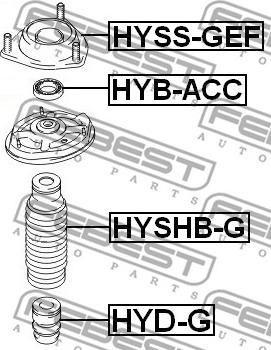 Febest HYSHB-G - Zaštitna kapica / naborani mijeh, amortizer www.parts5.com