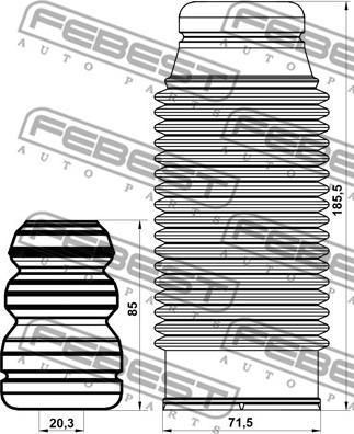 Febest HYSHB-SFEF-KIT - Dust Cover Kit, shock absorber www.parts5.com